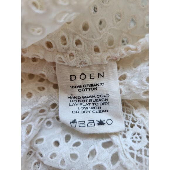 NWT Doen Persephone Embroidery Midi Dress Sz S Ivory Magnolia Semi Sheer #2J426 - Picture 14 of 15